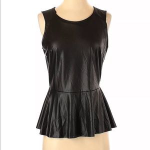 Mezzanine Faux Leather Peplum Top Size S
